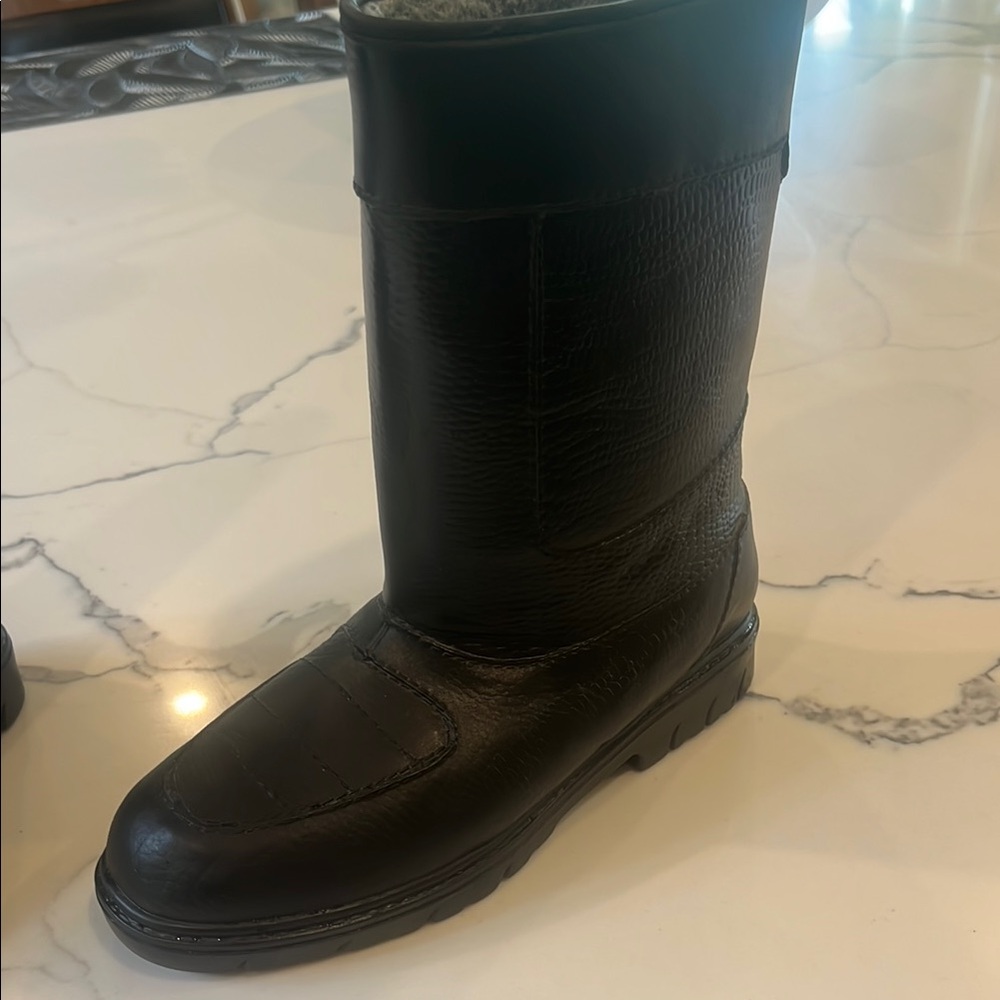 Black Leather Men's Boots